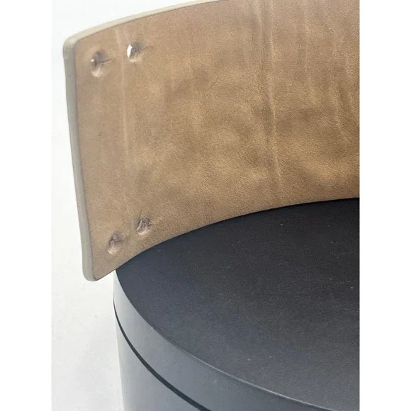 J. Crew Beige Leather Floral Rhinestone Statement Cuff Bracelet - Picture 4 of 11